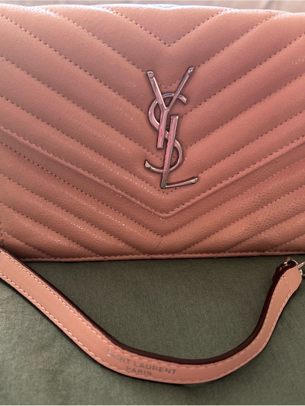 Saint Laurent Rose Pink Quilted Leather Crossbody